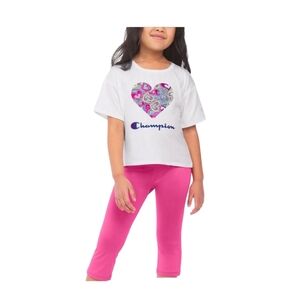 Champion Girls Flare Pant Set 6x White/Pink  NWT